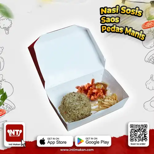 # Nasi Sosis Saos Pedas Manis